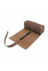 THEWO | "Tamea" 3 in 1 omwikkelbare etui van vintage leer - old antique