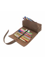 THEWO | "Tamea" 3 in 1 omwikkelbare etui van vintage leer - old antique