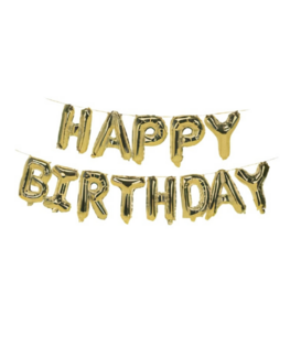 Folieballon happy birthday goud