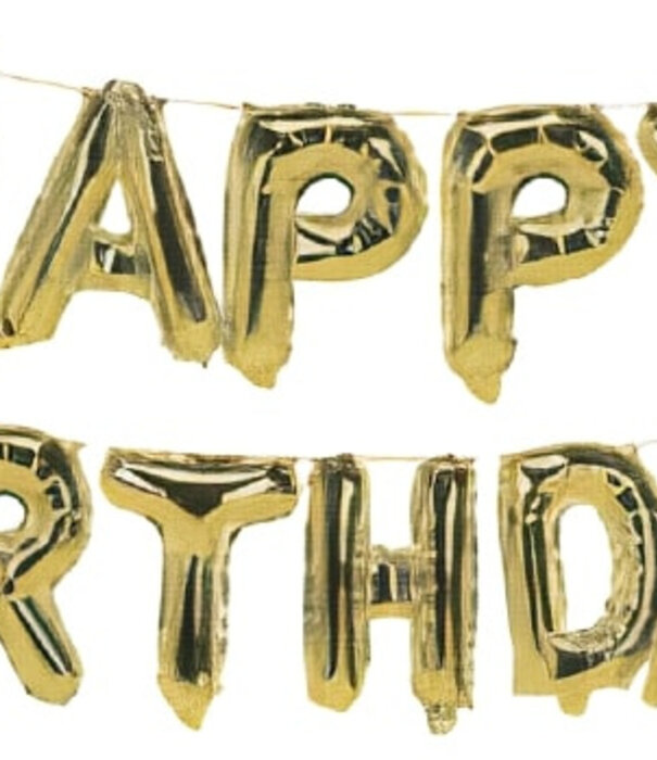 Folieballon happy birthday goud