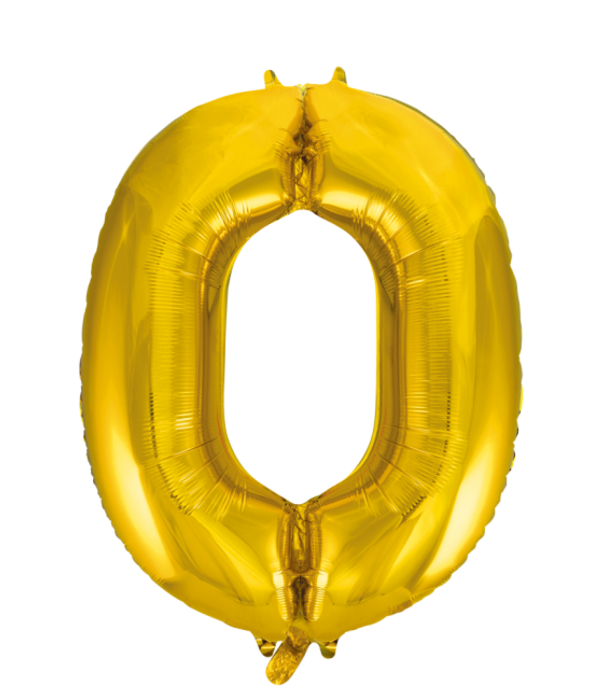 Cijferballon XXL goud / 0
