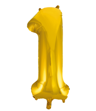 Cijferballon XXL goud / 1