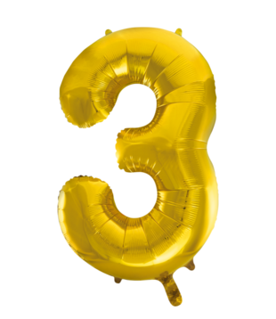 Cijferballon XXL goud / 3