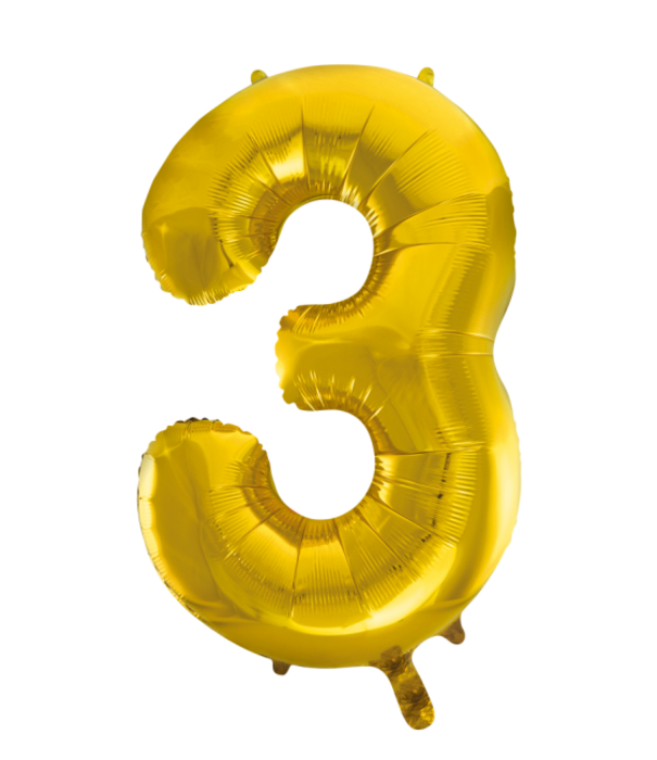 Cijferballon XXL goud / 3