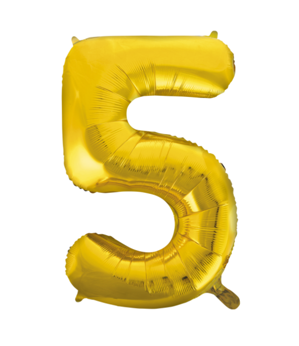 Cijferballon XXL goud / 5
