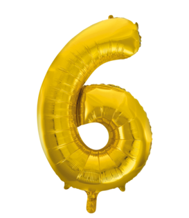 Cijferballon XXL goud / 6