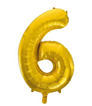 Cijferballon XXL goud / 6
