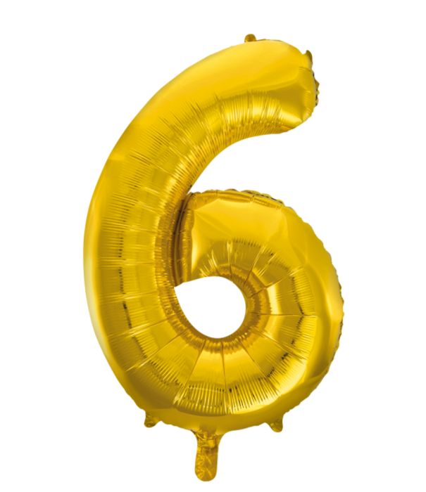 Cijferballon XXL goud / 6