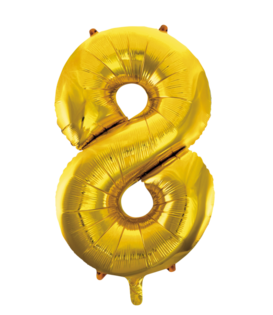 Cijferballon XXL goud / 8