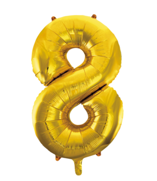 Cijferballon XXL goud / 8