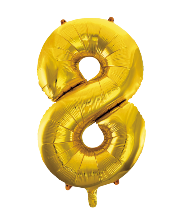Cijferballon XXL goud / 8