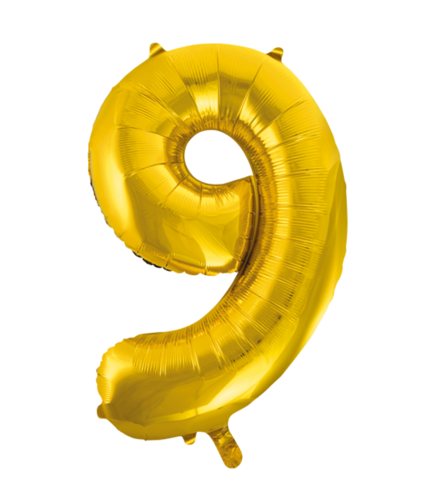 Cijferballon XXL goud / 9