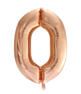 Cijferballon XXL rosé goud / 0