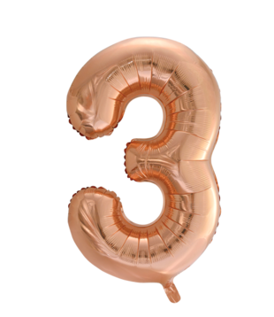 Cijferballon XXL rosé goud / 3
