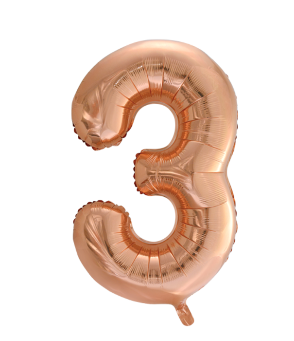 Cijferballon XXL rosé goud / 3