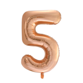 Cijferballon XXL rosé goud / 5