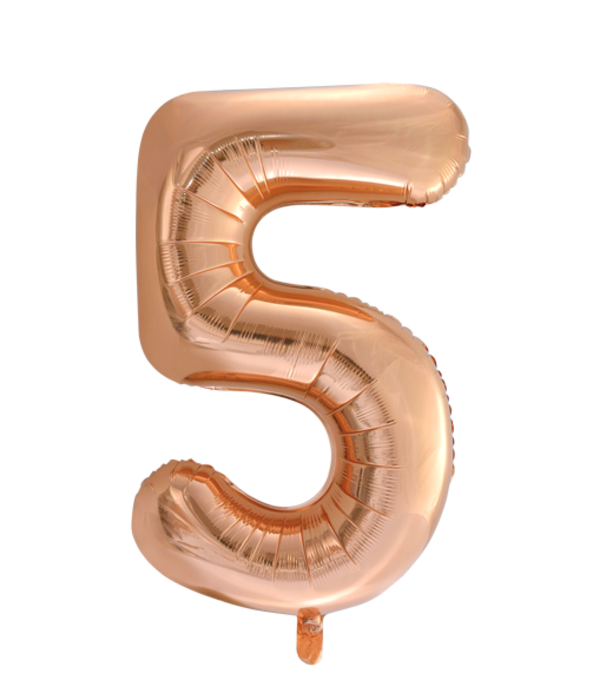 Cijferballon XXL rosé goud / 5