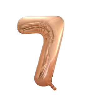 Cijferballon XXL rosé goud / 7