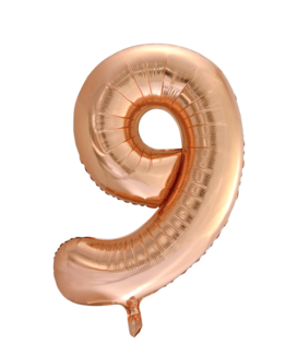 Cijferballon XXL rosé goud / 9