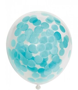 Confetti ballon babyblauw