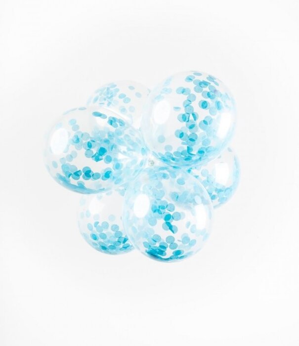Confetti ballon babyblauw