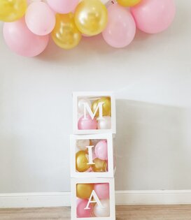 DIY Ballonnen box: met naam en eigen kleuren