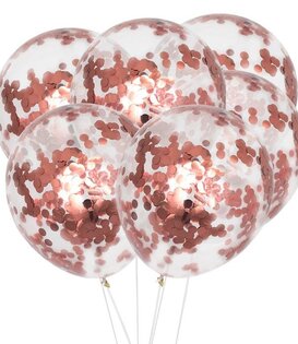 Confetti ballon rosé goud