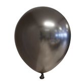 10x Chrome donkergrijze ballonnen