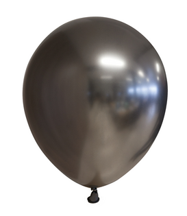 10x Chrome donkergrijze ballonnen