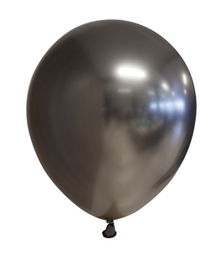 10x Chrome donkergrijze ballonnen