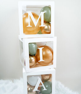 DIY Ballonnen blokken met naam: Goud-groen
