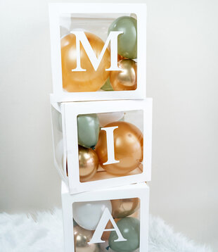 DIY Ballonnen blokken met naam: Goud-groen