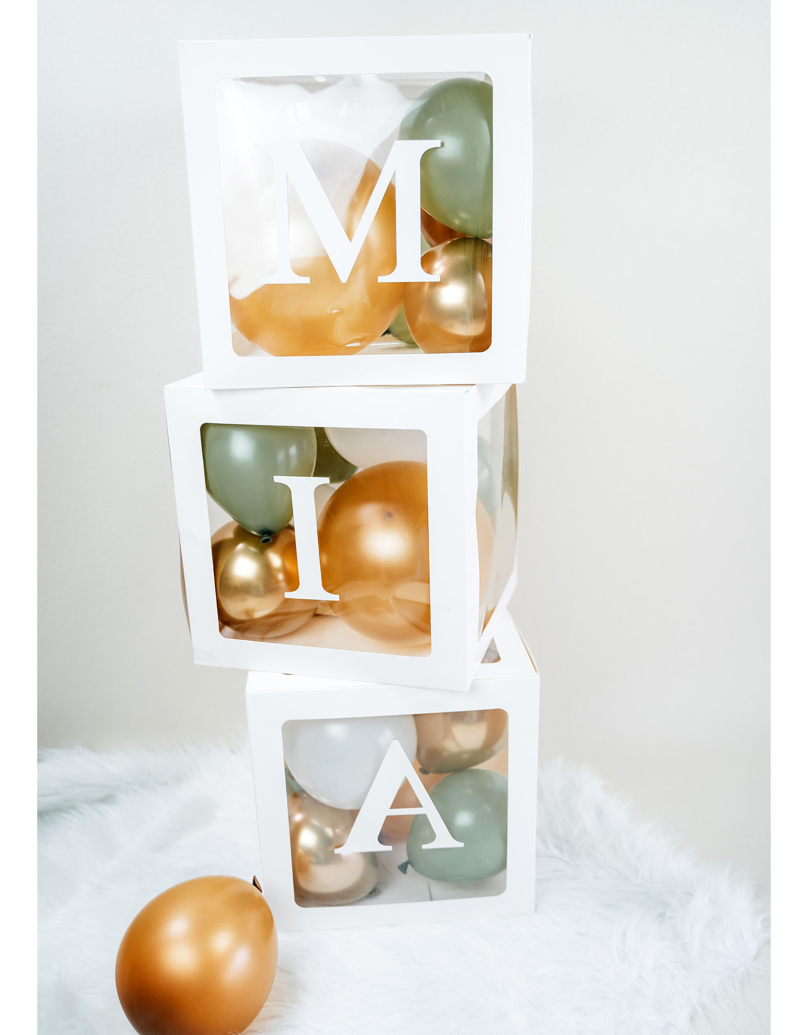 DIY Ballonnen blokken met naam: Goud-groen