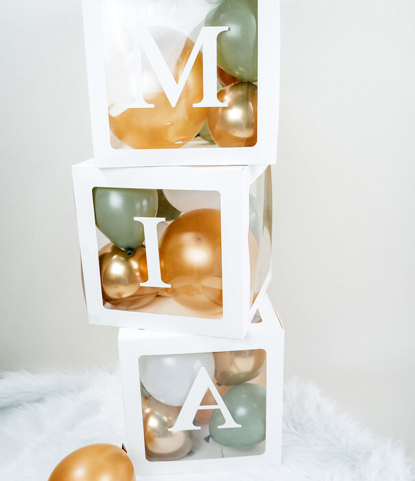 DIY Ballonnen blokken met naam: Goud-groen