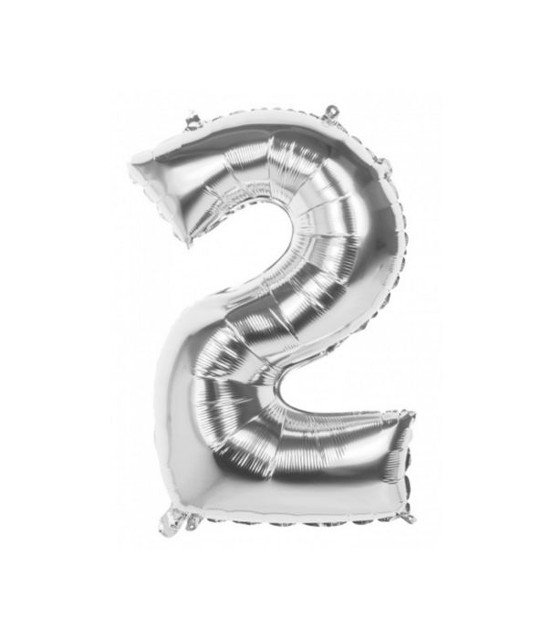 Cijferballon XXL zilver | 2