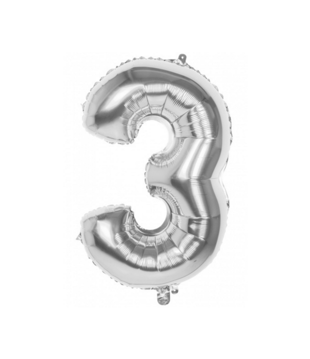 Cijferballon XXL zilver | 3