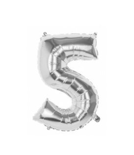 Cijferballon XXL zilver |  5