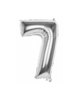 Cijferballon XXL zilver | 7