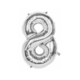 Cijferballon XXL zilver | 8