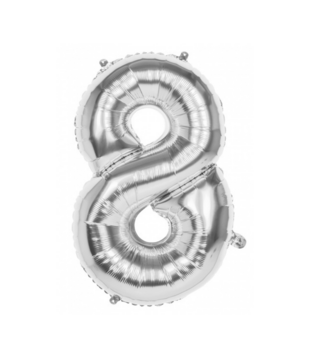 Cijferballon XXL zilver | 8