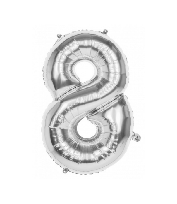 Cijferballon XXL zilver | 8