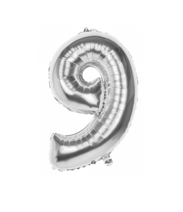 Cijferballon XXL zilver | 9