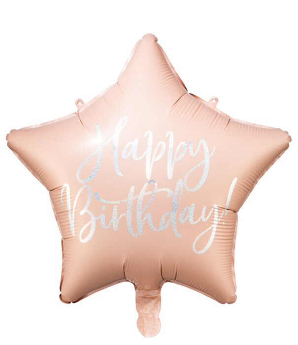 Folieballon happy birtdhay lichtroze