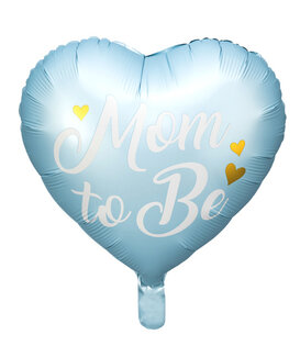 Folieballon mom to be blauw