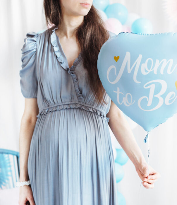 Folieballon mom to be blauw