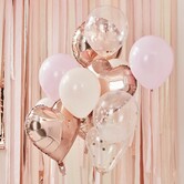 Blush en roségouden ballonnenpakket