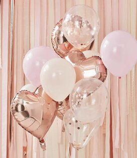 Blush en roségouden ballonnenpakket  (ex helium)