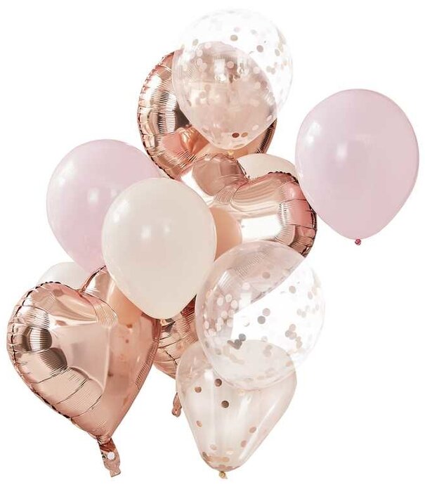 Blush en roségouden ballonnenpakket