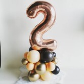 ballonnentoren met cijfer | Bruin/goud/peach