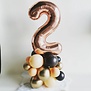 ballonnentoren met cijfer | Bruin/goud/peach